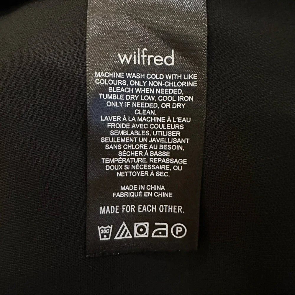 Wilfred Black Soleia Satin Ruffle Wrap Dress XS NWT Cocktail‎ Party